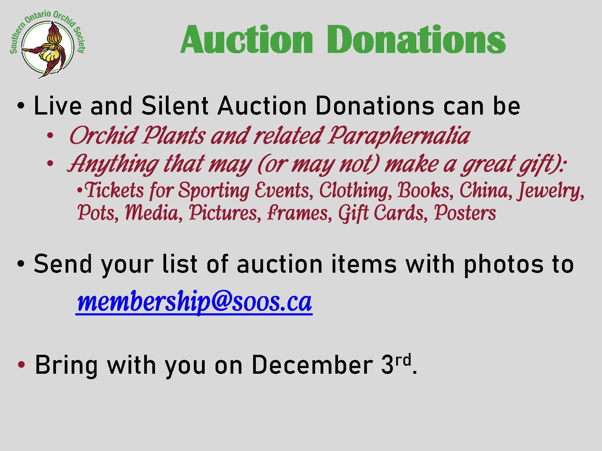 auction donation poster